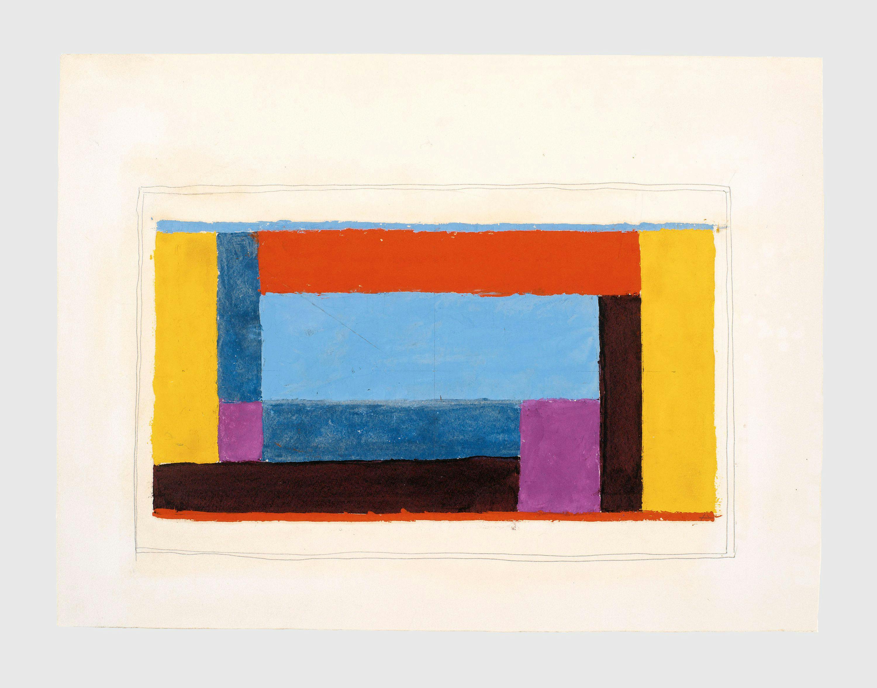A painting by Josef Albers, titled Study for Airy Center, circa 1938.